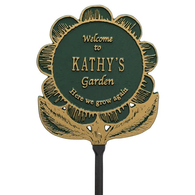 Garden Flower Personalized Lawn Plaque