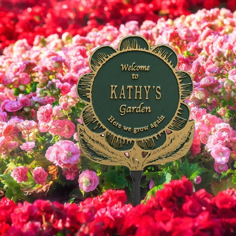 Garden Flower Personalized Lawn Plaque