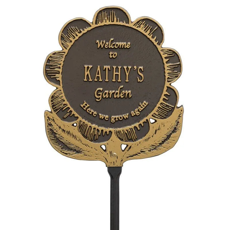 Garden Flower Personalized Lawn Plaque