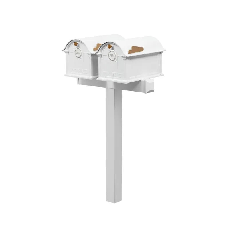 Balmoral Duo Mount Mailbox - 2 Mailboxes, Duo Mount Post, 2 Door Medallions