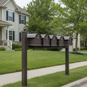 Balmoral Quint Mount Mailbox /w/ Ball Finials & Personalized Door Medallion (5 Mailboxes, Quint Mount Rack, 5 Medallions)