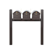 Balmoral Triple Mount Mailbox /w/ Pyramid Caps, Personalized Door Medallion (3 Mailboxes, Tri-Mount Rack, 3 Medallions)