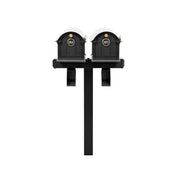 Balmoral Duo Mount Mailbox /w/ Personalized Door Medallion & Newspaper Box (2 Mailboxes, Duo Mount Post, 2 Newspaper Boxes, 2 Door Medallions)