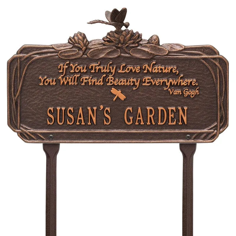Dragonfly Garden Quote Personalized Lawn Plaque