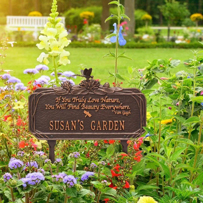 Dragonfly Garden Personalized Lawn Plaque