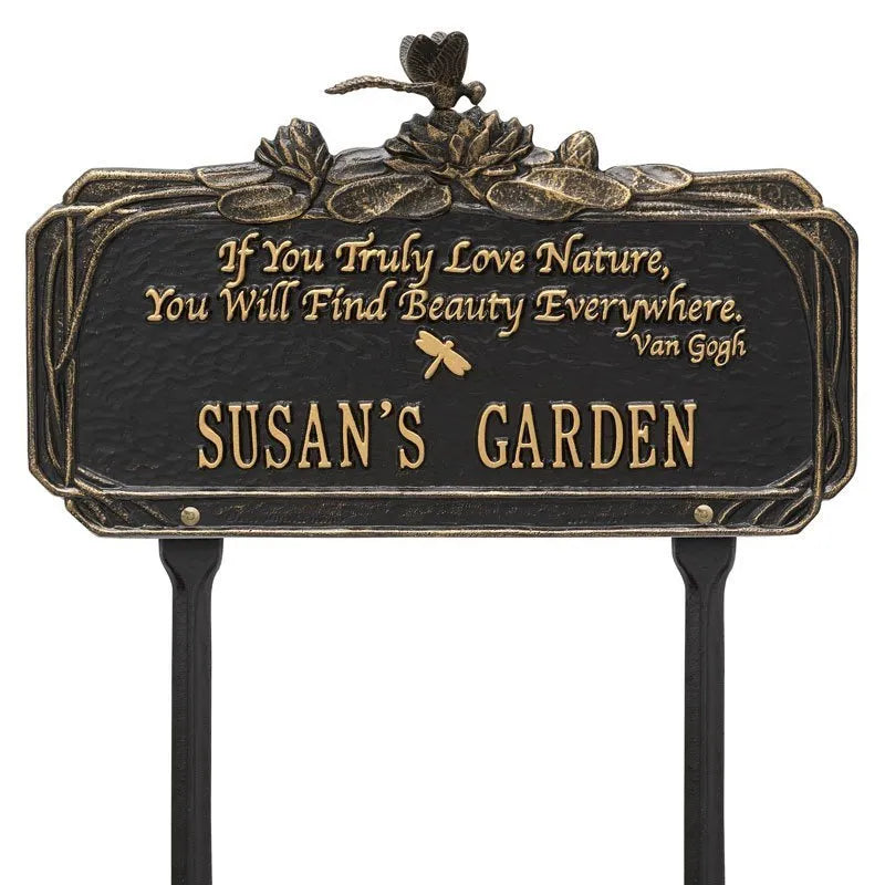 Dragonfly Garden Personalized Lawn Plaque