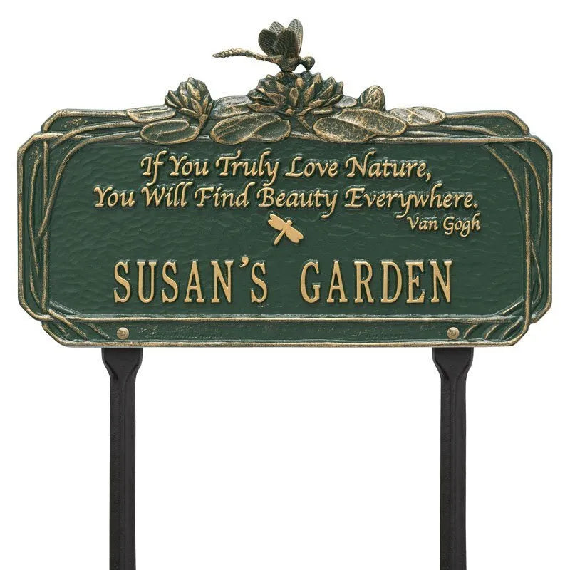 Dragonfly Garden Personalized Lawn Plaque