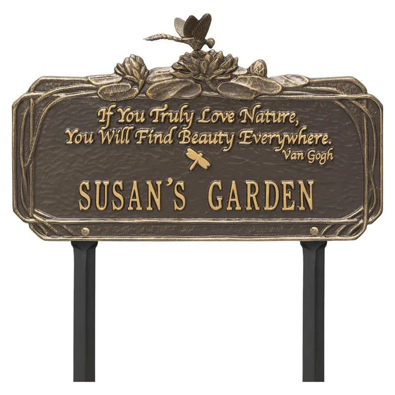 Dragonfly Garden Personalized Lawn Plaque
