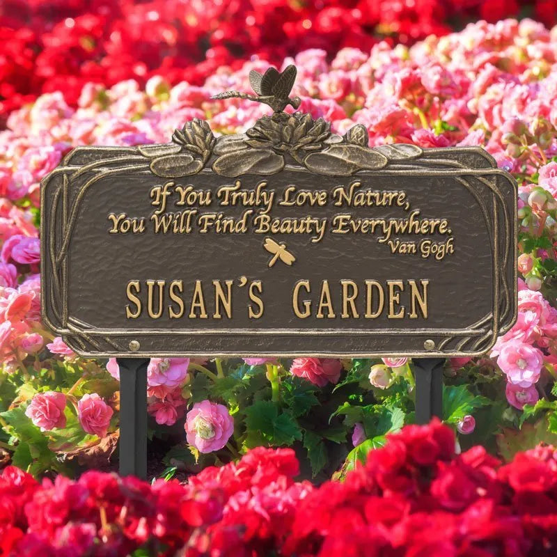 Dragonfly Garden Personalized Lawn Plaque