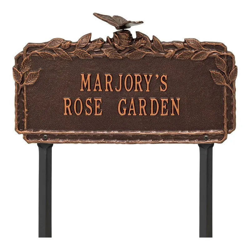 Butterfly Rose Garden Personalized Lawn Plaque