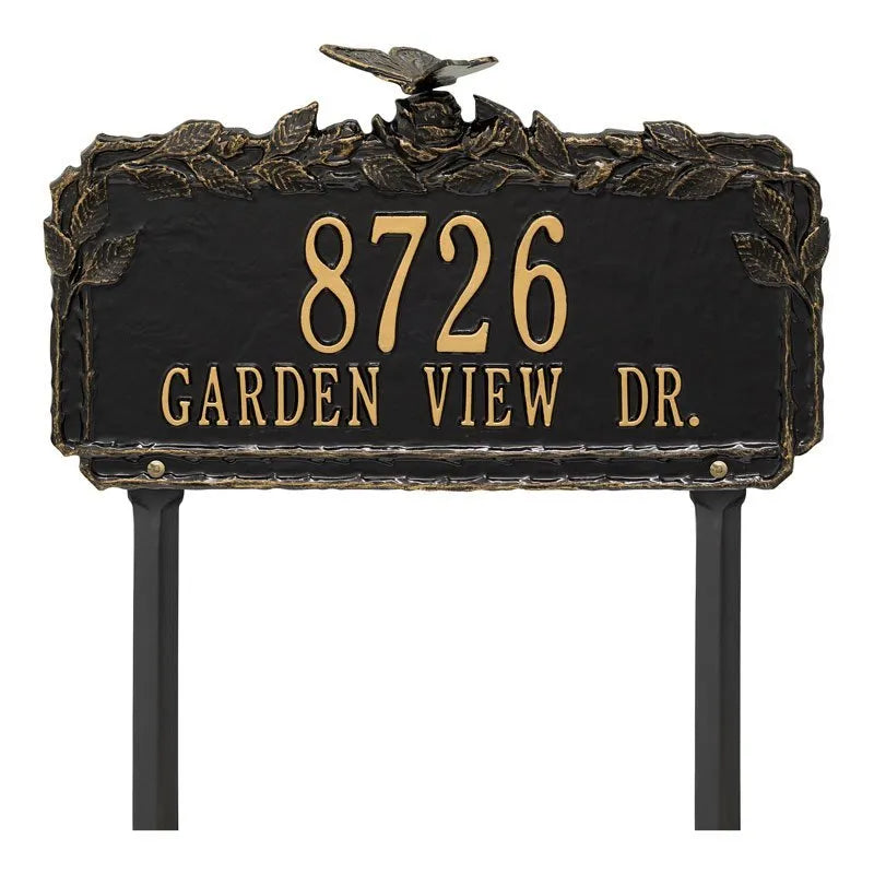 Butterfly Rose Garden Personalized Lawn Plaque