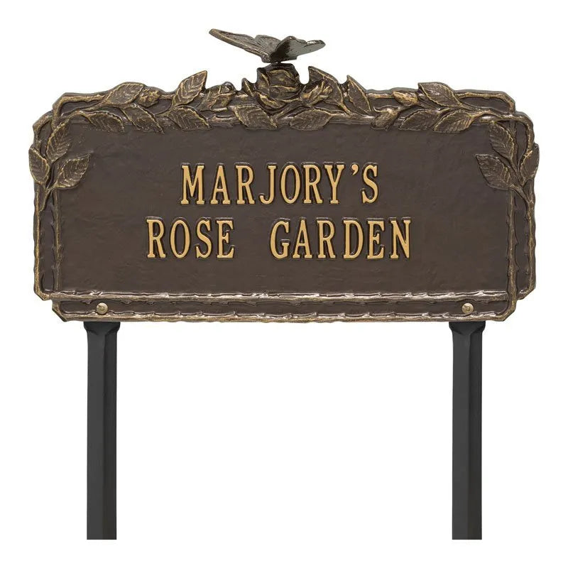 Butterfly Rose Garden Personalized Lawn Plaque