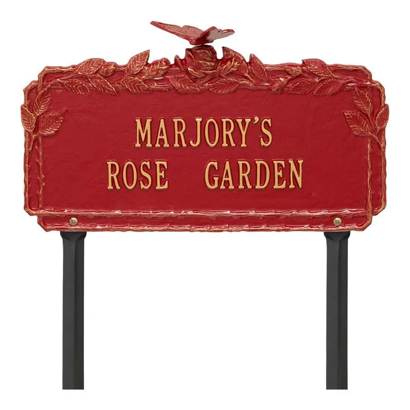 Butterfly Rose Garden Personalized Lawn Plaque