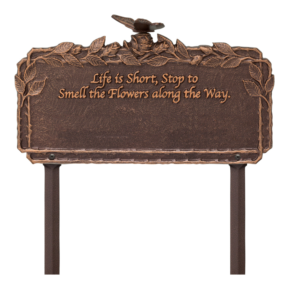 Butterfly Rose Garden Quote Personalized Lawn Plaque