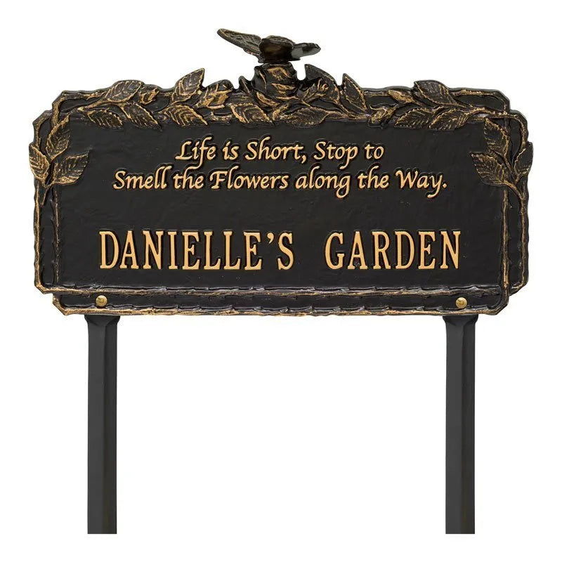 Butterfly Rose Garden Quote Personalized Lawn Plaque