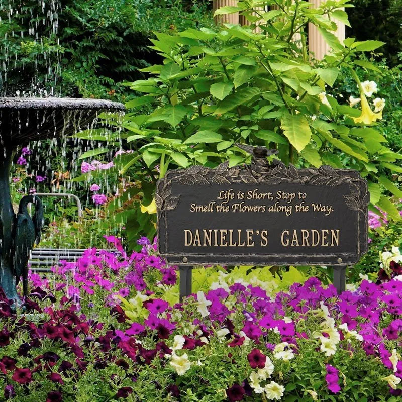 Butterfly Rose Garden Quote Personalized Lawn Plaque