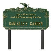 Butterfly Rose Garden Quote Personalized Lawn Plaque