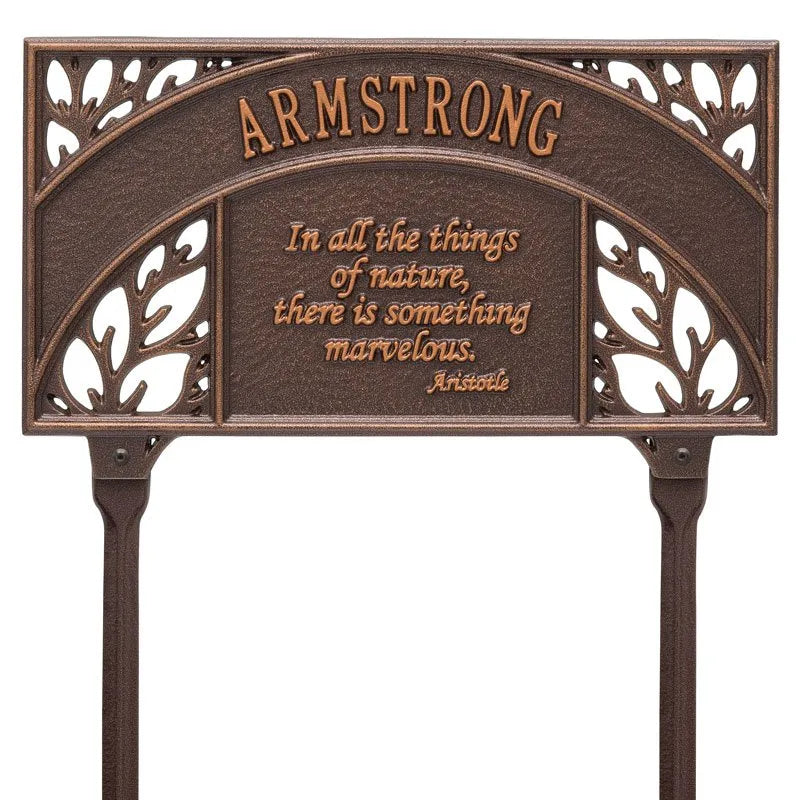 Aristotle Garden Personalized Lawn Plaque