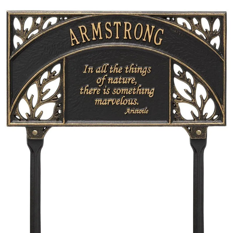 Aristotle Garden Personalized Lawn Plaque