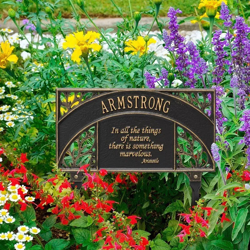 Aristotle Garden Personalized Lawn Plaque