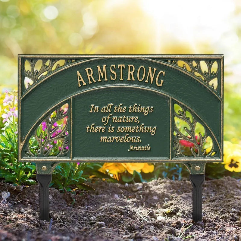 Aristotle Garden Personalized Lawn Plaque