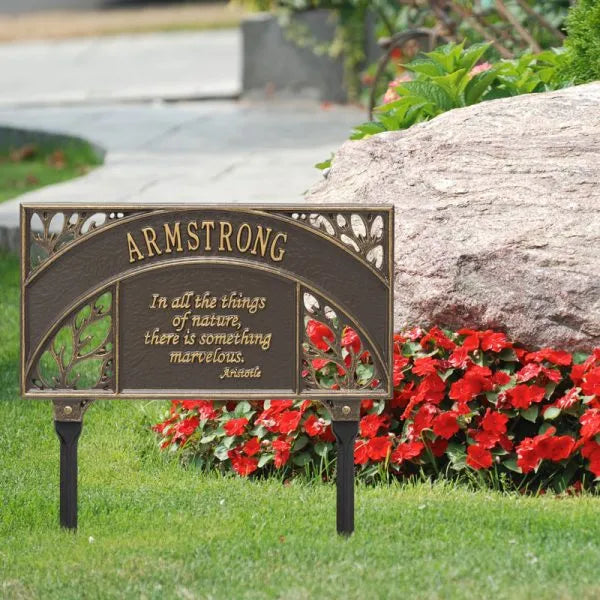 Aristotle Garden Personalized Lawn Plaque