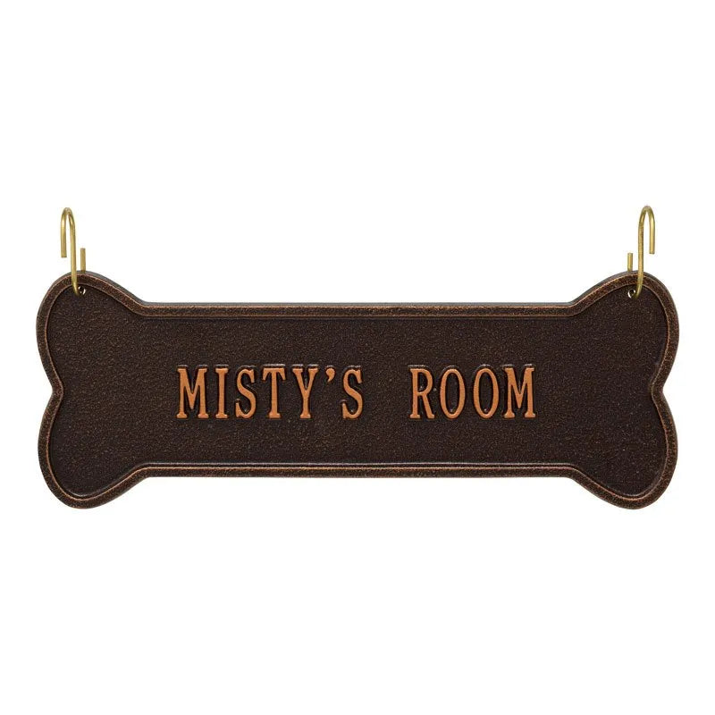 Hanging Bone 1-Line Personalized Crate Plaque