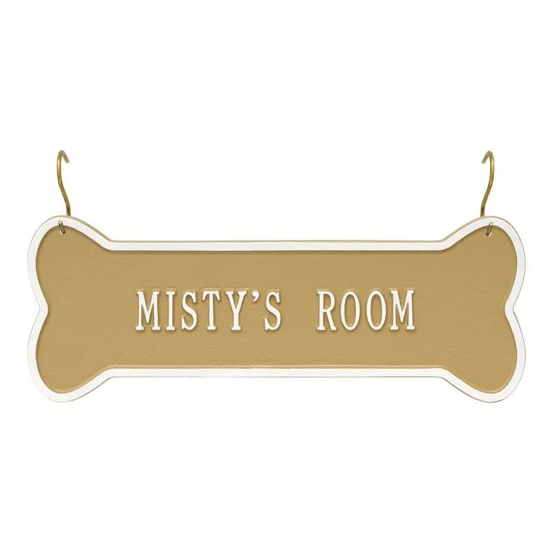 Hanging Bone 1-Line Personalized Crate Plaque