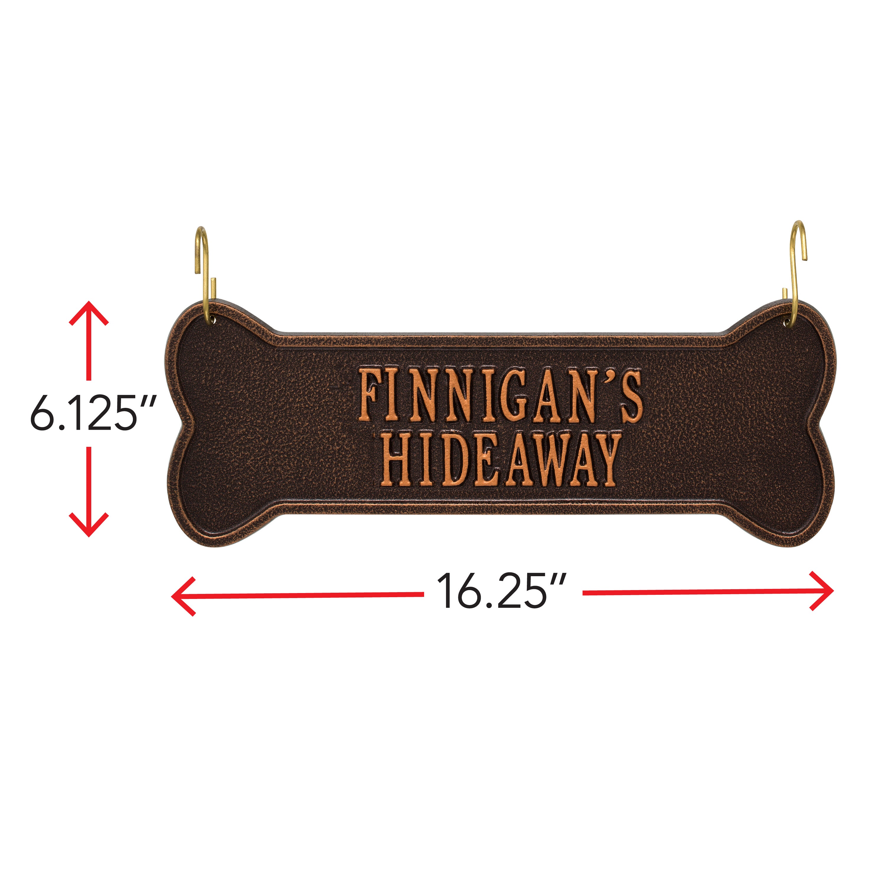 Hanging Bone 2-Line Personalized Crate Plaque