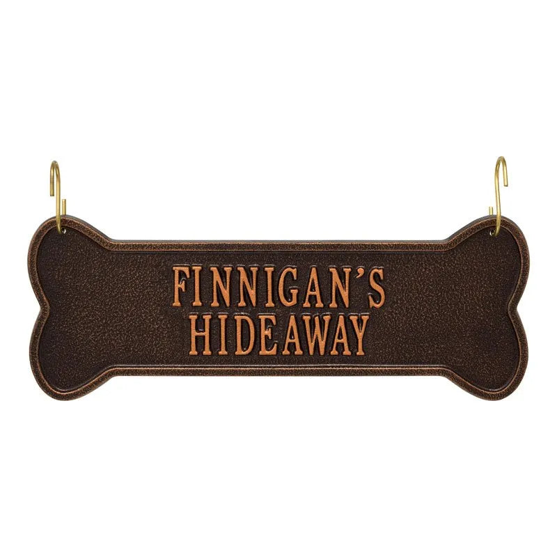 Hanging Bone 2-Line Personalized Crate Plaque