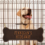 Hanging Bone 2-Line Personalized Crate Plaque