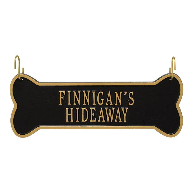 Hanging Bone 2-Line Personalized Crate Plaque