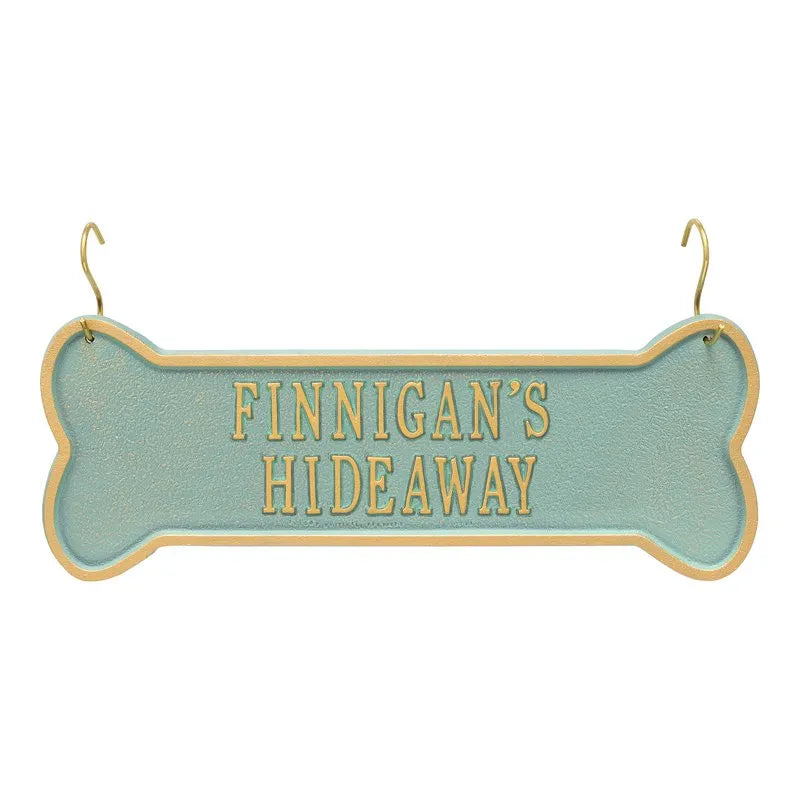Hanging Bone 2-Line Personalized Crate Plaque