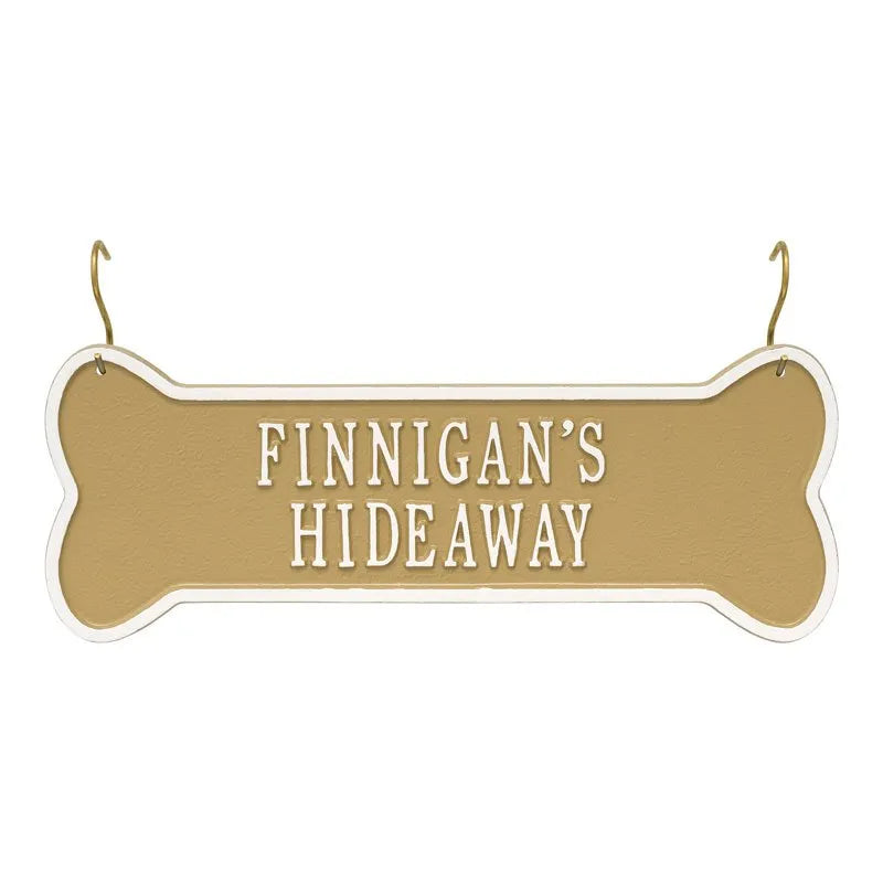 Hanging Bone 2-Line Personalized Crate Plaque