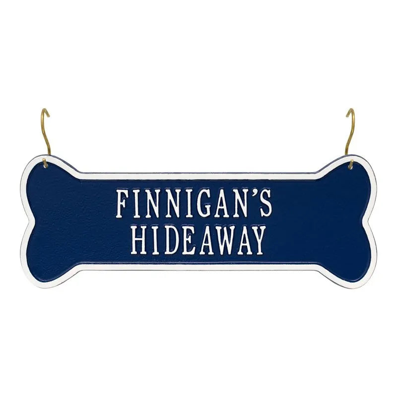 Hanging Bone 2-Line Personalized Crate Plaque
