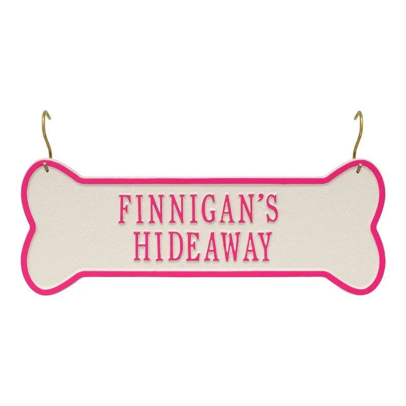 Hanging Bone 2-Line Personalized Crate Plaque
