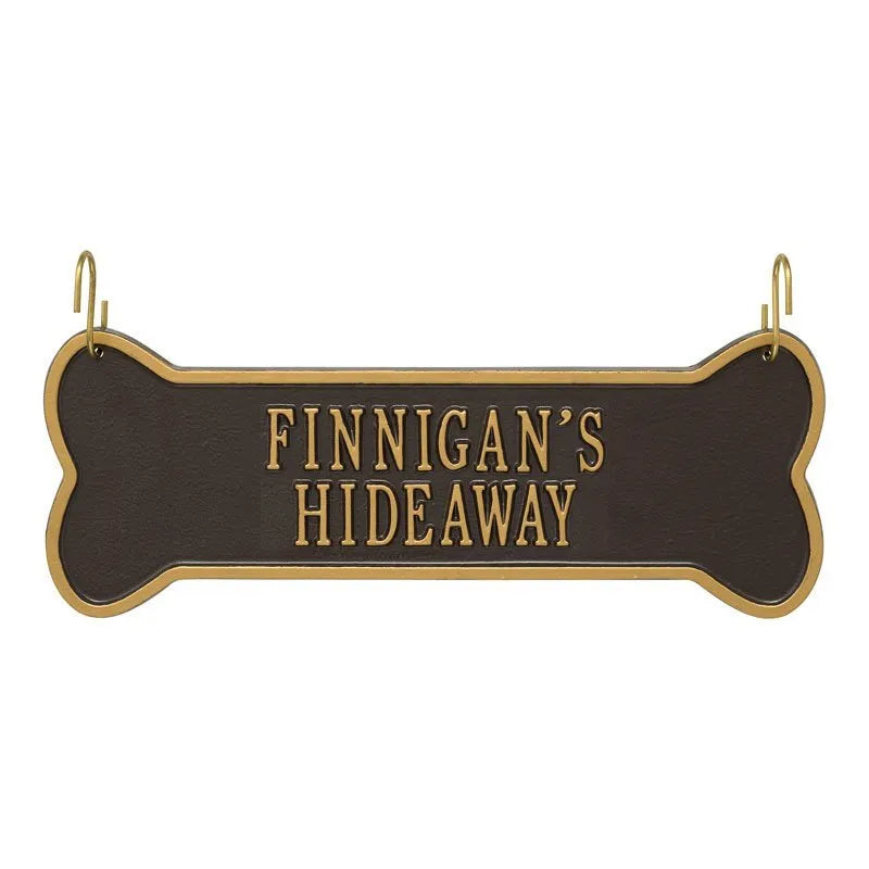 Hanging Bone 2-Line Personalized Crate Plaque