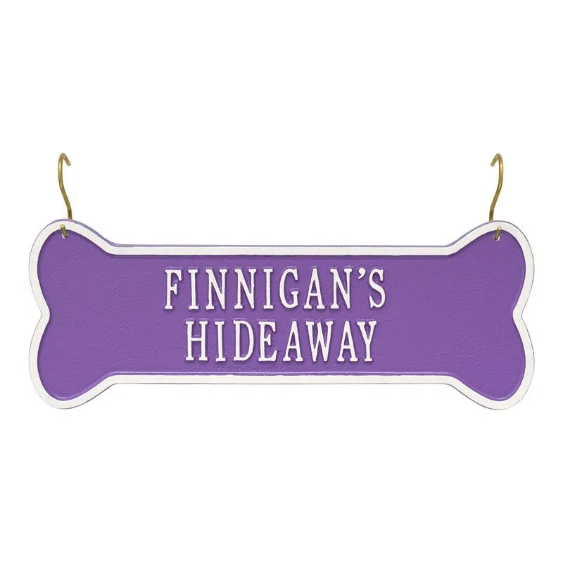 Hanging Bone 2-Line Personalized Crate Plaque