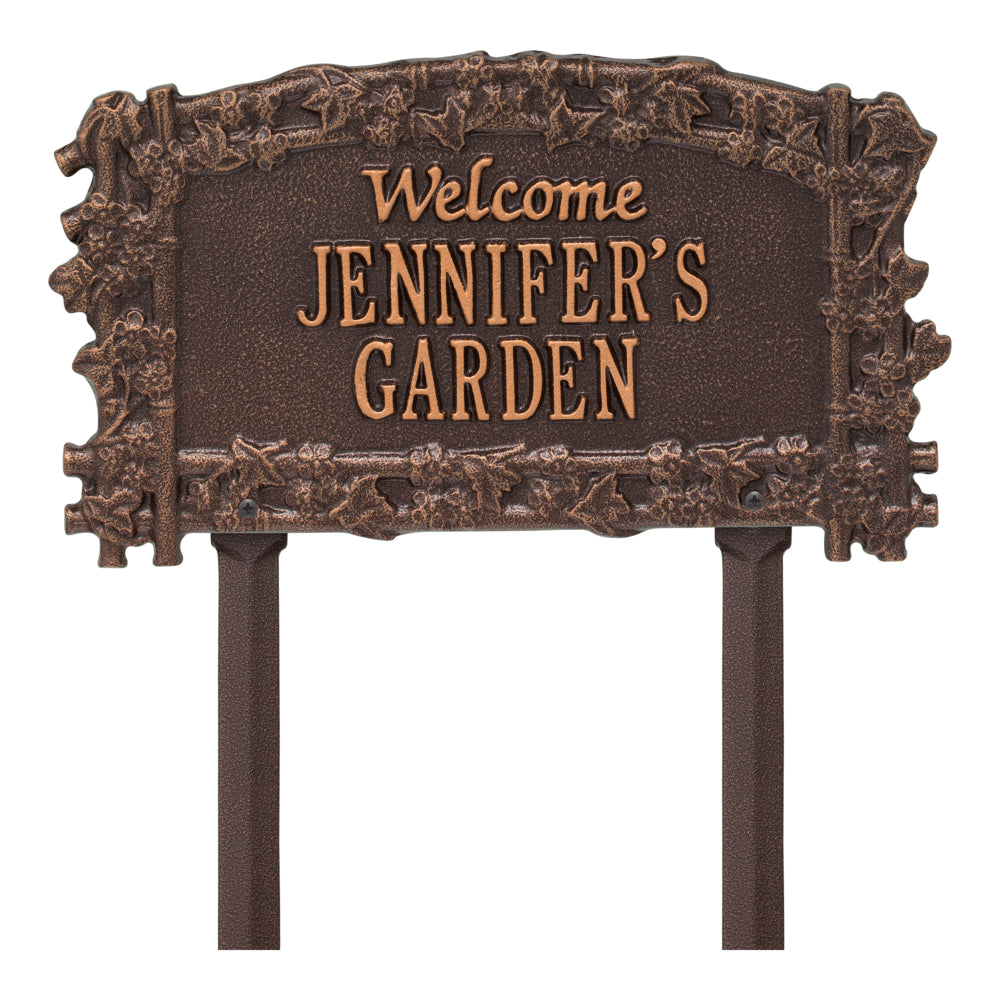 Ivy Trellis Garden Welcome Personalized Lawn Plaque