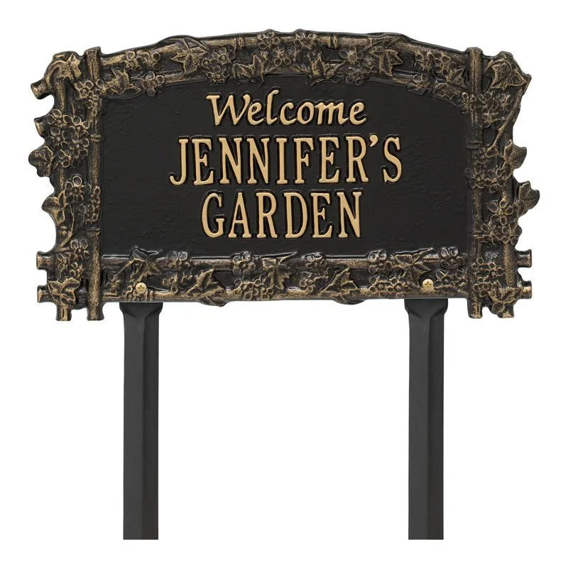 Ivy Trellis Garden Welcome Personalized Lawn Plaque