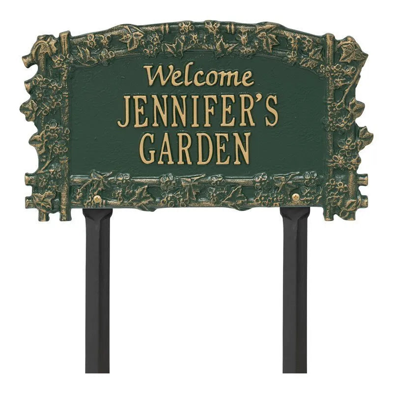 Ivy Trellis Garden Welcome Personalized Lawn Plaque