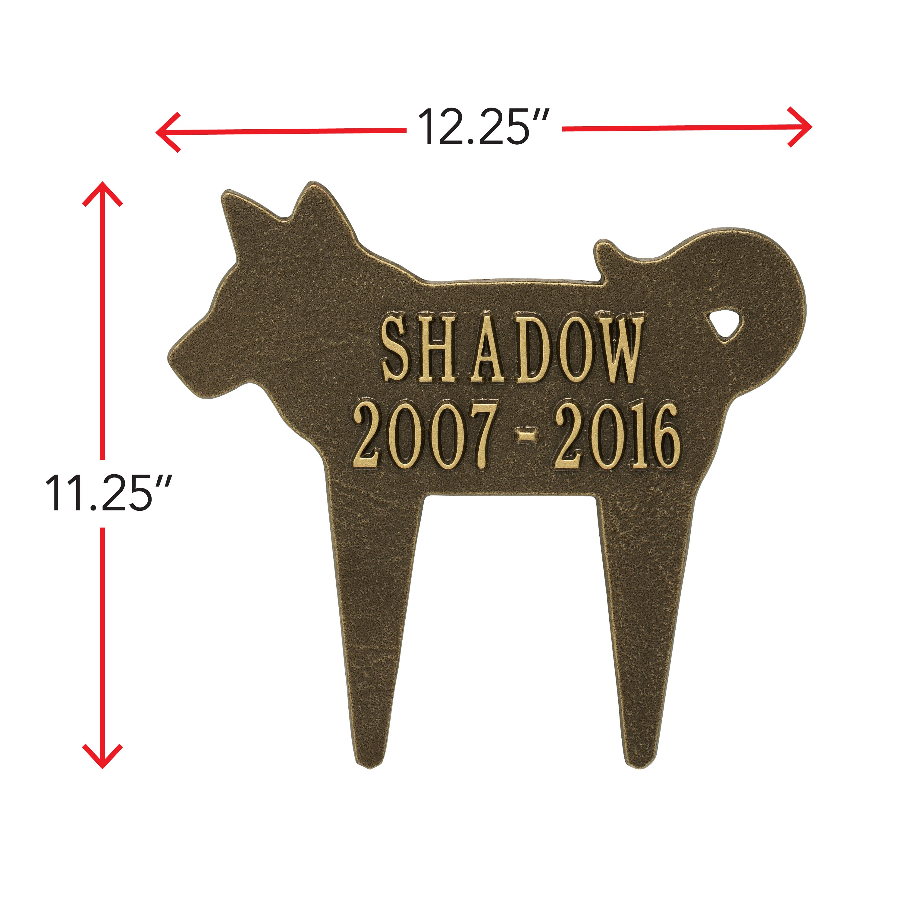 Dog Silhouette Pet Memorial Personalized Lawn Plaque