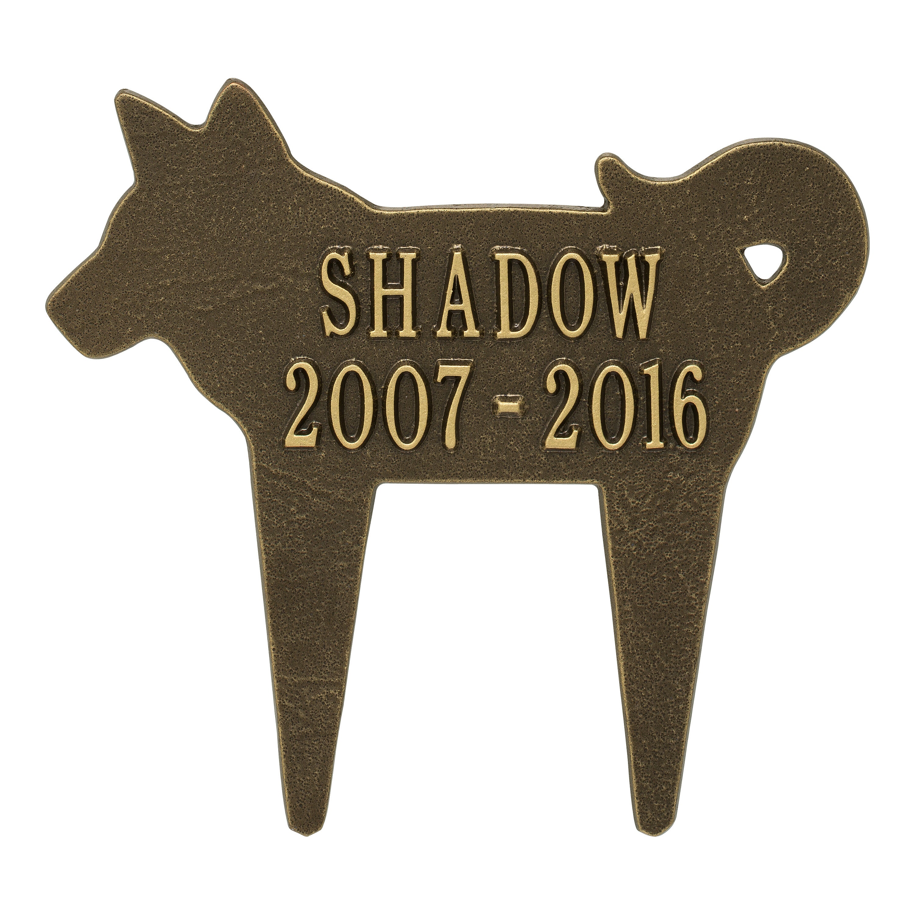 Dog Silhouette Pet Memorial Personalized Lawn Plaque