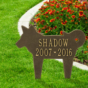 Dog Silhouette Pet Memorial Personalized Lawn Plaque