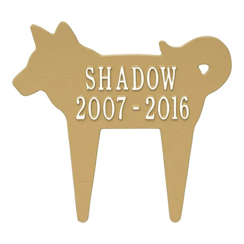 Dog Silhouette Pet Memorial Personalized Lawn Plaque