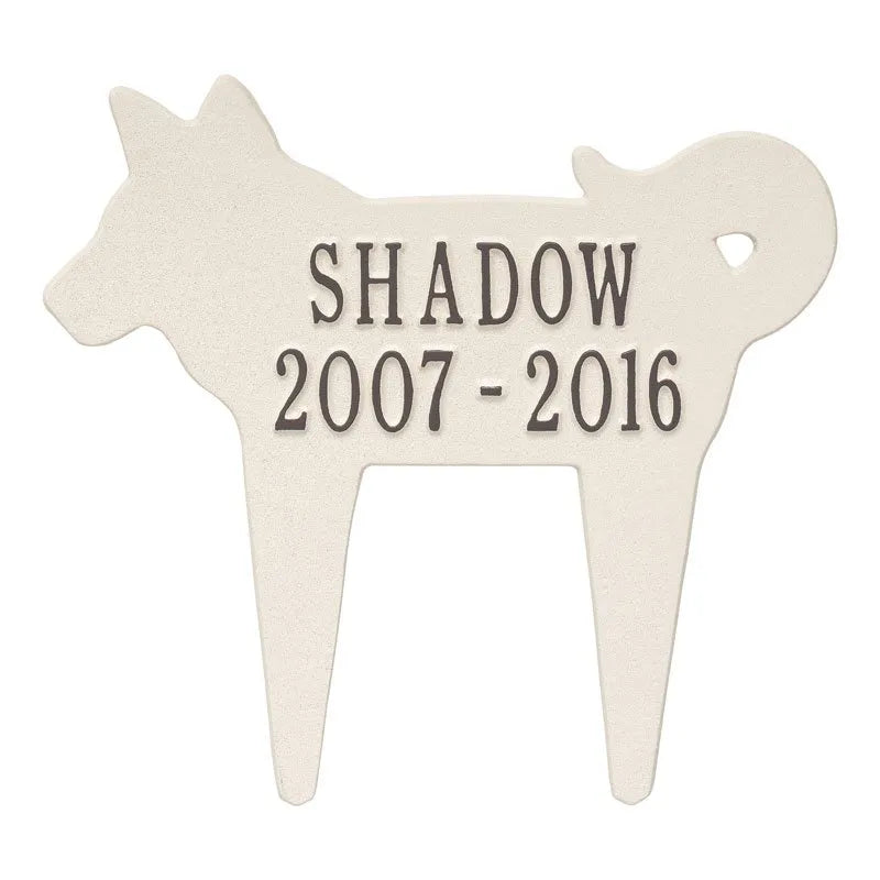 Dog Silhouette Pet Memorial Personalized Lawn Plaque