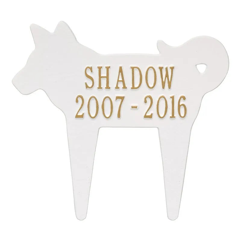 Dog Silhouette Pet Memorial Personalized Lawn Plaque