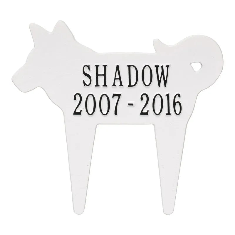 Dog Silhouette Pet Memorial Personalized Lawn Plaque