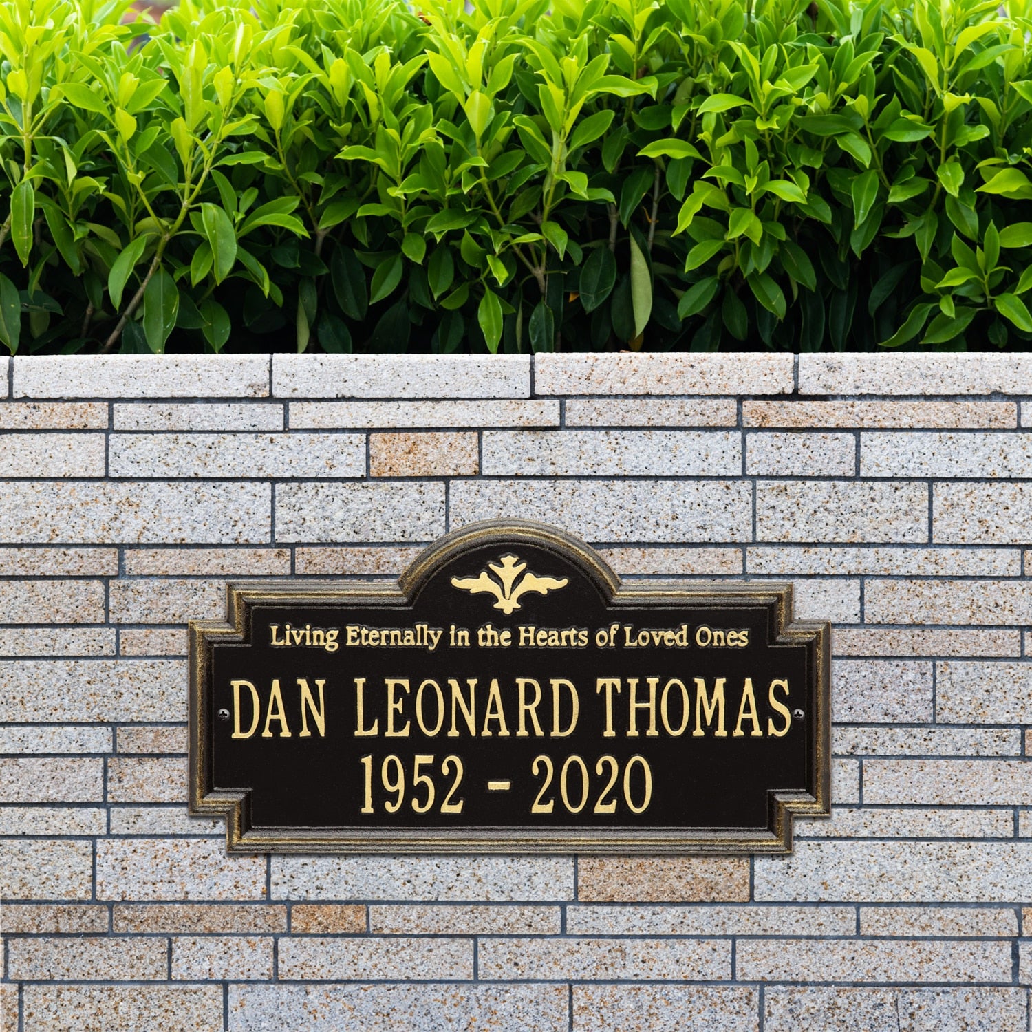 Arlington - Standard Wall - Two Line "Living Eternally"