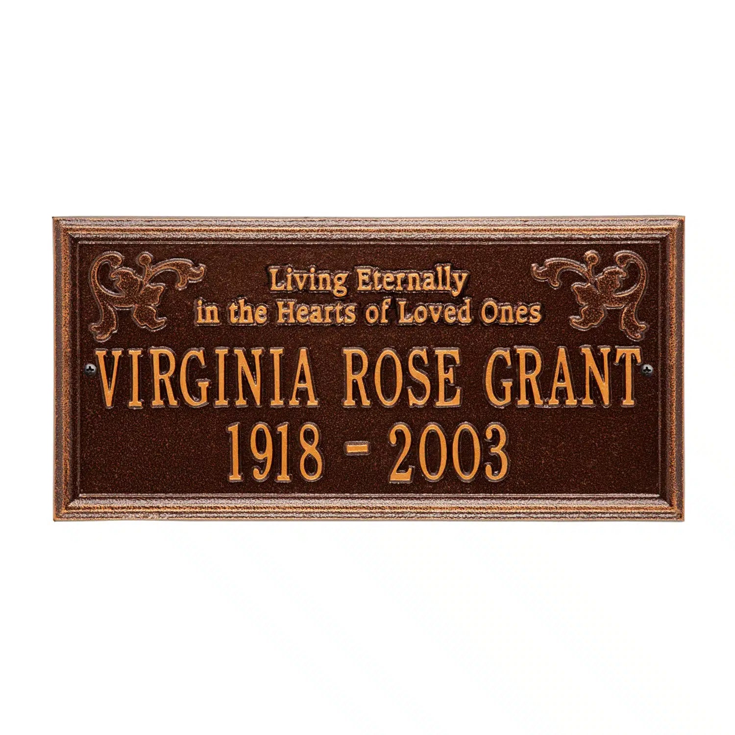Wilmington - Standard Wall - Two Line "Living Eternally"